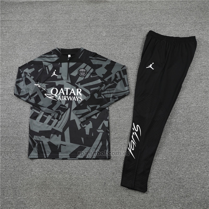 Chandal de Sudadera del Paris Saint-Germain Jordan 2022-2023 Negro y Gris